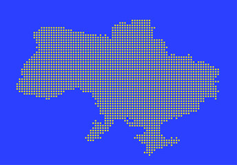 Dotted map of Ukraine. Vector illustration.