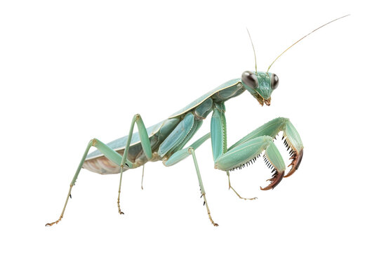 A praying mantis isolated on transparent background - Generative AI