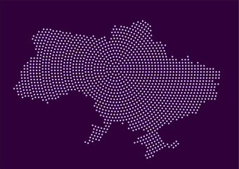 Fototapeta premium Dotted map of Ukraine. Vector illustration.