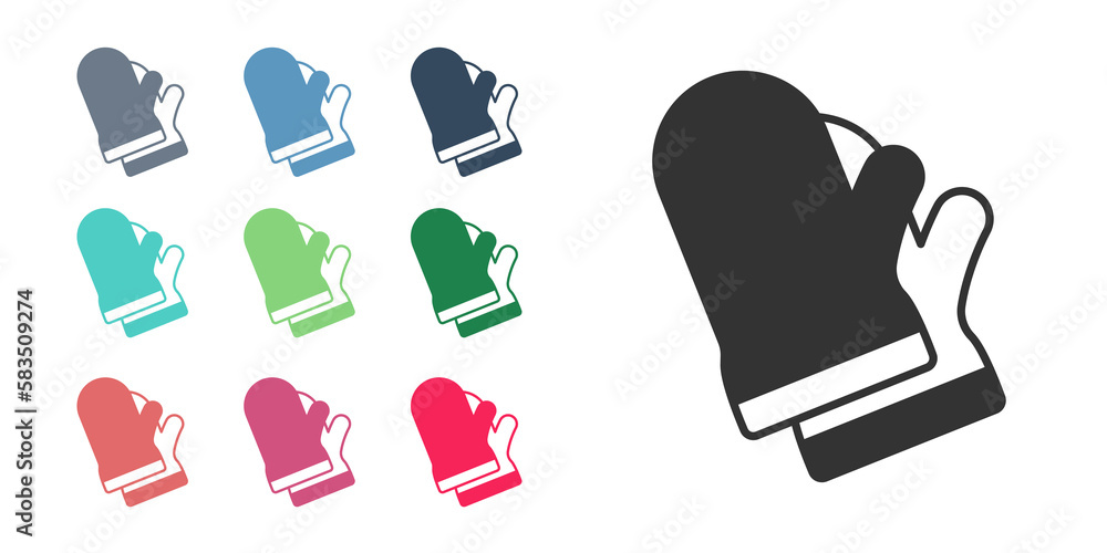 Canvas Prints Black Protective gloves icon isolated on white background. Protective clothing and tool worker. Set icons colorful. Vector