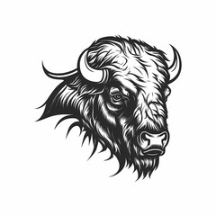 Bison head Logo. Generative AI