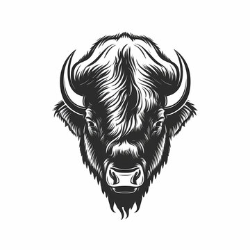 Bison head Logo. Generative AI
