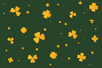 Happy Saint Patrick's Day background. Party invitation, banner or poster with copy space. Vector illustration.