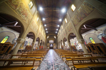 Old church of Lourdes in Milan, Italy