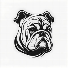 Bulldog Head Logo. Generative AI