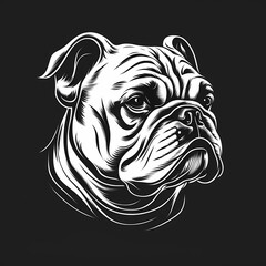 Bulldog Head Logo. Generative AI