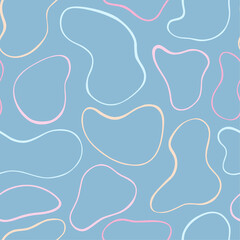 Seamless pattern with shapes in pastel colors. Abstract background. Hand drawn vector illustration. Trendy texture for textile, fabric, print, packaging.