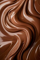 swirls of shiny melted milk chocolate background created with generative ai	