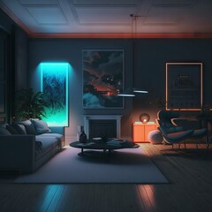 modern living room Generative AI