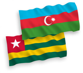 Flags of Togolese Republic and Azerbaijan on a white background