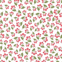 Pattern Flower watercolor Red Small thefts from the field