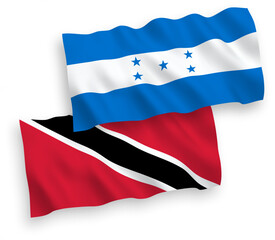 Flags of Republic of Trinidad and Tobago and Honduras on a white background
