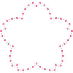 ドットラインの桜フレームのイラスト（ピンク）