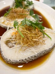 Chinese cooking, Steamed cod fish 