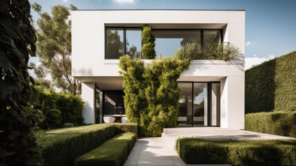 Fototapeta na wymiar Illustration of a modern house - Created with generative AI 