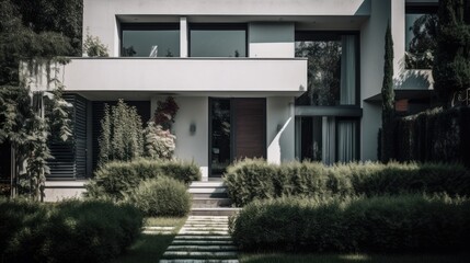Fototapeta premium Illustration of a modern house - Created with generative AI 