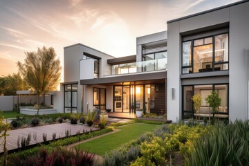 Obraz premium Illustration of a modern house - Created with generative AI 