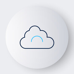 Line Cloud icon isolated on white background. Colorful outline concept. Vector