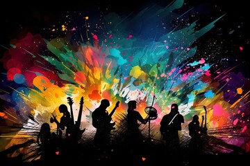 Fototapeta na wymiar colorful background for poster or graphic design with musical or party theme design, generative ai