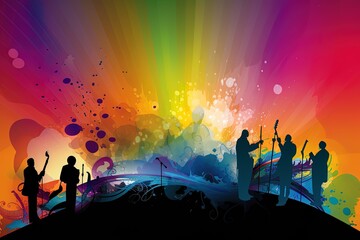 Fototapeta na wymiar colorful background for poster or graphic design with musical or party theme design, generative ai