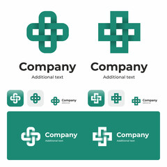 Set of modern logos and icons of medical and pharmacy subjects