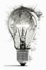 Light bulb artistic illustration. Generative AI