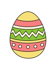 Easter egg painted in different colors.