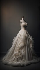 a unique, beautiful wedding dress in white, which is the dream of every bride