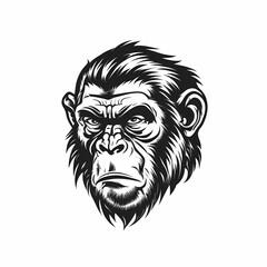 Obraz premium Monkey Tattoo Isolated On White Background. Generative AI