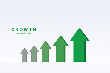 A graphic of green arrows pointing up and the words grow on the top.