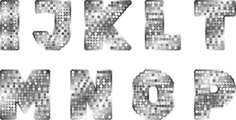 font in the form of dots.