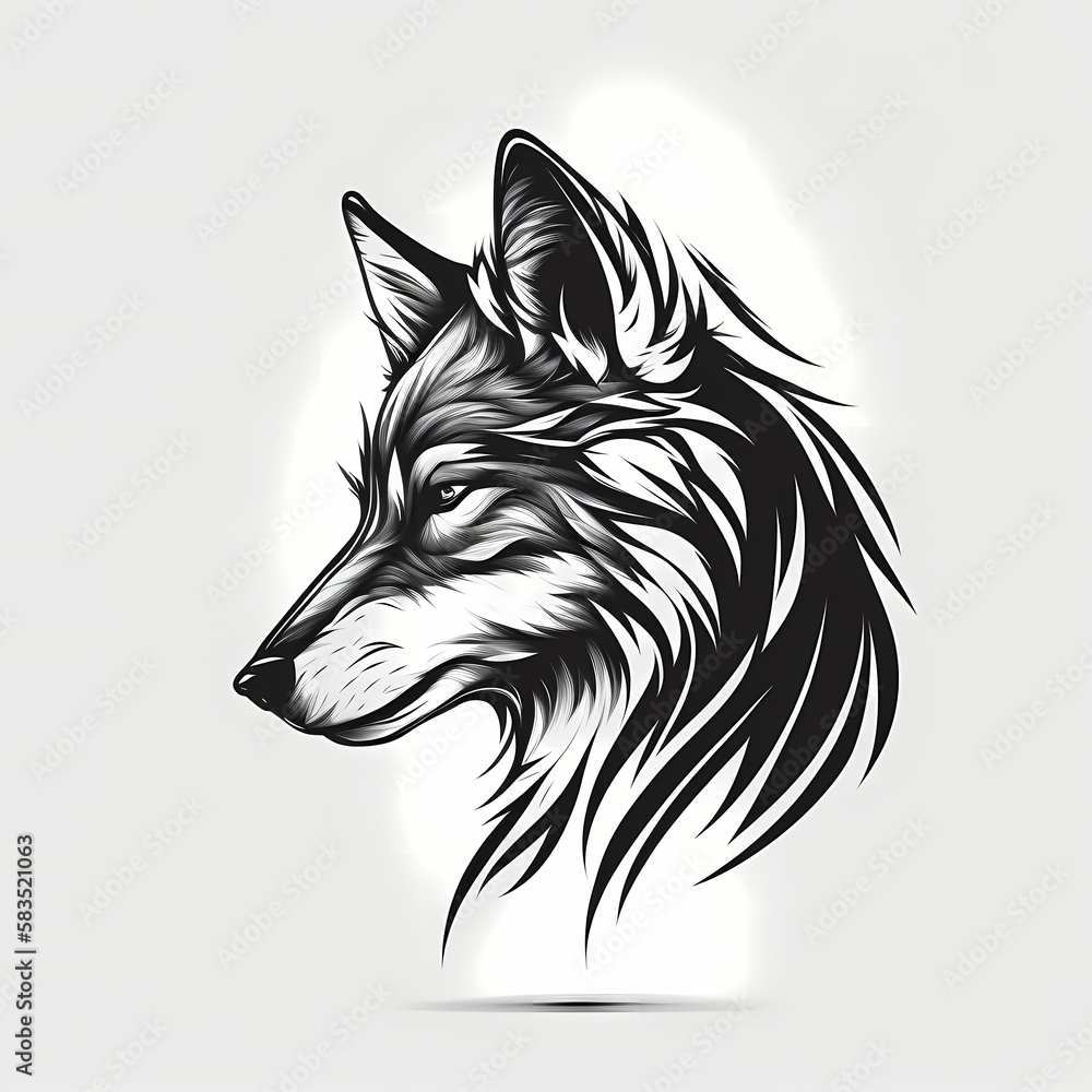 Canvas Prints Wolf Logo. Generative AI