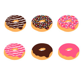 Seamless background with donuts.Eps 10 vector.