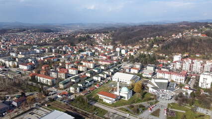 Fototapeta na wymiar Lukavac, Bosnia and Herzegovina, aerial drone view. 