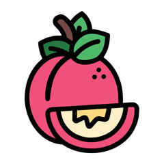 Illustration Vector Graphic of peach fruit, fruit icon