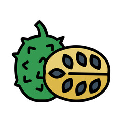 Illustration Vector Graphic of soursop fruit, fruit icon