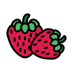 Illustration Vector Graphic of strawberry fruit, fruit icon
