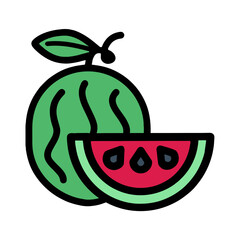 Illustration Vector Graphic of watermelon fruit, fruit icon