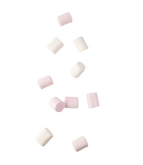 Fototapeta na wymiar Falling marshmallow cutout, Png file.