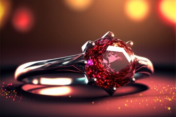 elegant platinum ring jewelry banner symbol of love and care generative ai