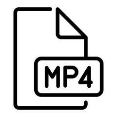 mp4 line icon