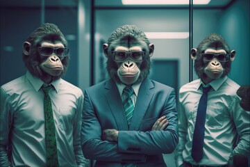 rise above competition with chimpanzee face banner for management generative ai