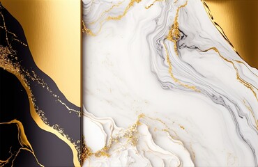 modern golden marble texture banner for interior trends generative ai