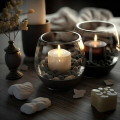 Ambiente zen para la relajación con velas © D-stock photo