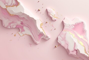 Obraz premium trending pink and golden marble backdrop banner for interiors generative ai