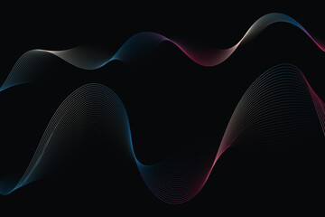  colorful wave lines on background modern technology abstract design.