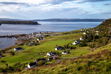 Typical village on the isle of Skye, Scotland