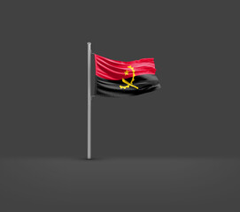Angola waving flag on solid ground.