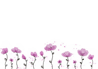 Flowers watercolor Borber, Floral border,	