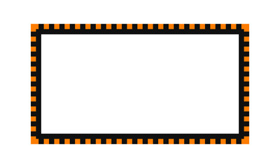 Orange Black Notched Rectangle Stroke Frame